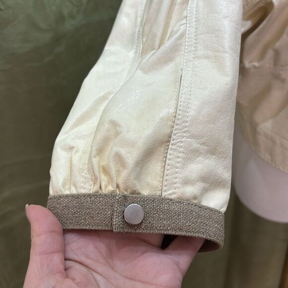 Brunello Cucinelli Cream 100% leather Bomber Jacket , M - Picture 5 of 14